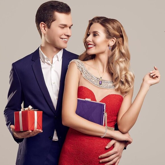 Clutch Purses Velvet Polyester Evening Bag Jewelry Set for Wedding Party main image 5
